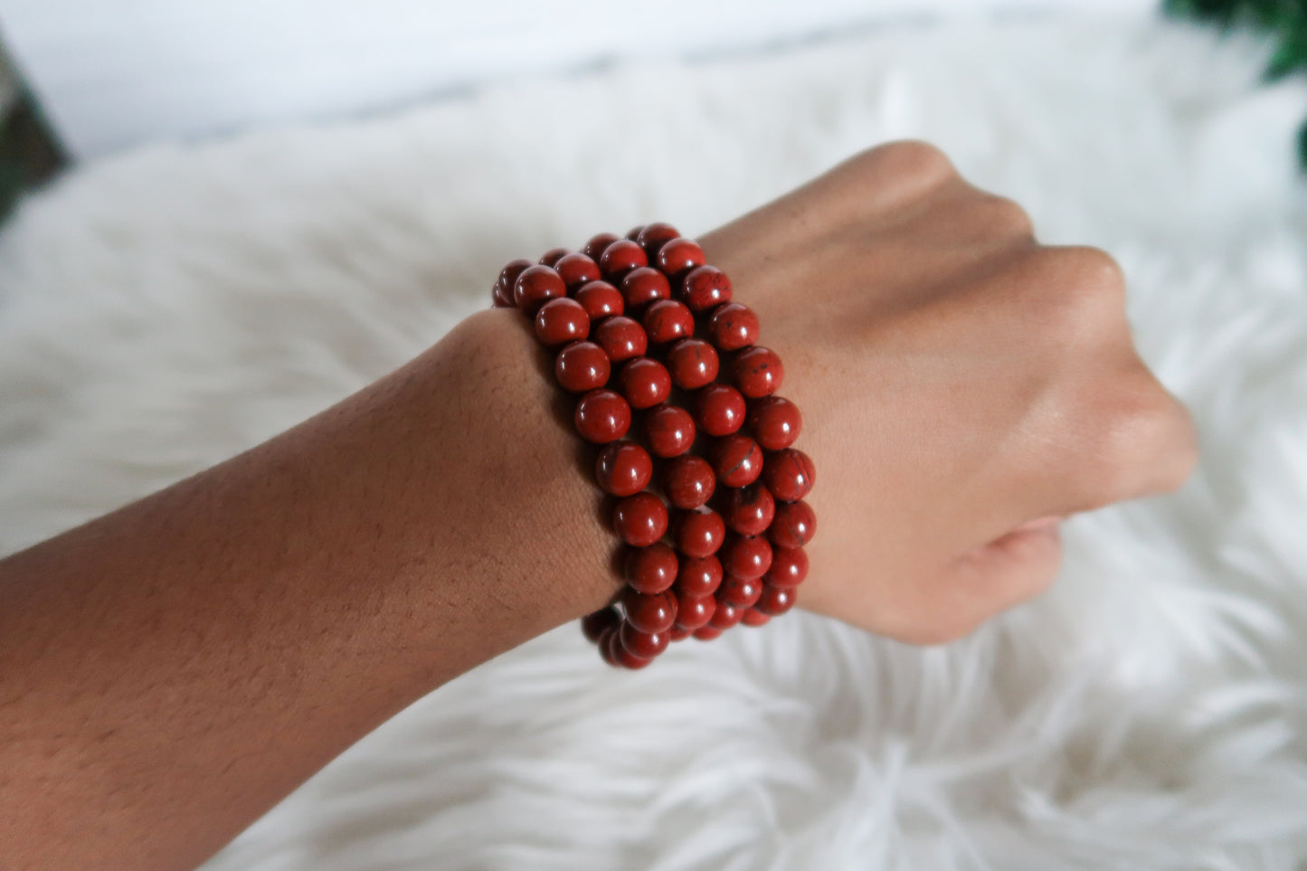 Red Jasper Beaded Bracelet