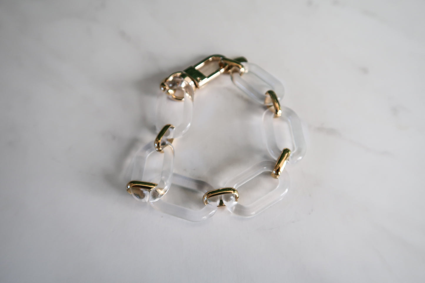 Linked Resin and Gold Bracelet