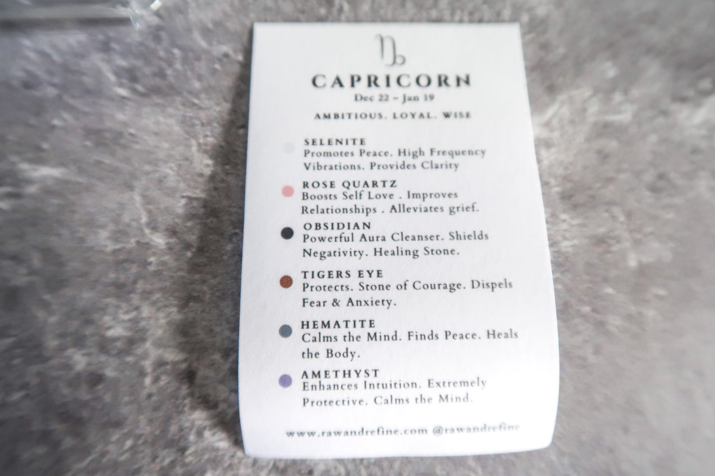 Capricorn Zodiac Crystal Kit