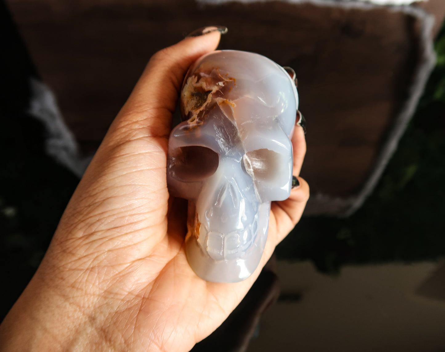 Medium Druzy Agate Skull