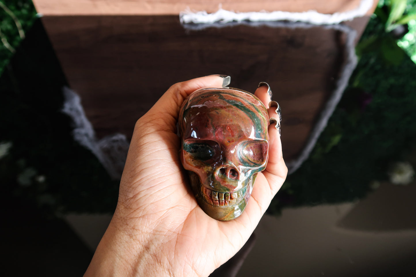 Polychrome Jasper Skull