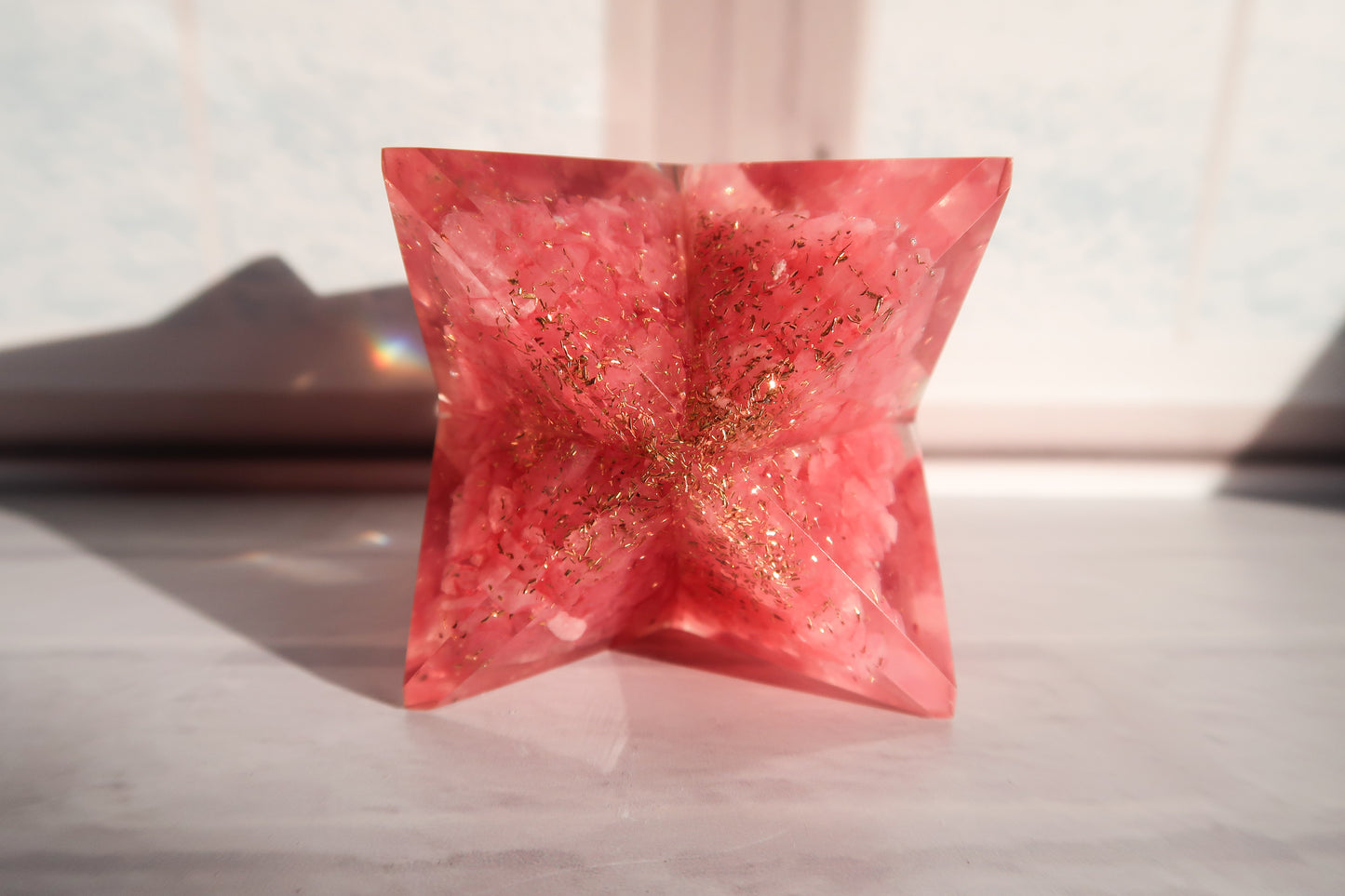 Rose Quartz Orgone Merkaba Star