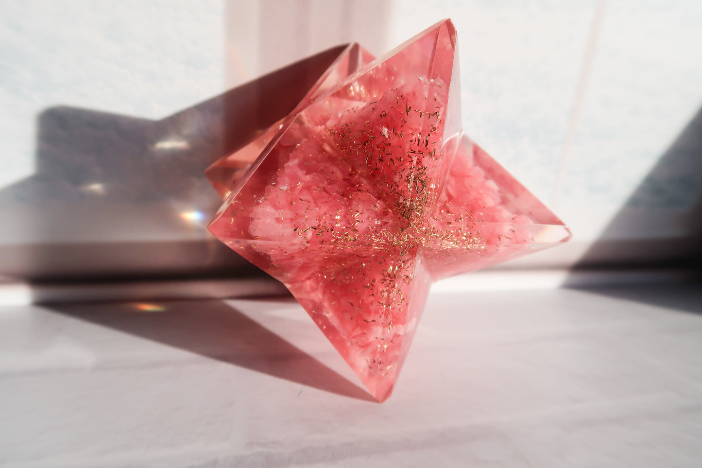 Rose Quartz Orgone Merkaba Star