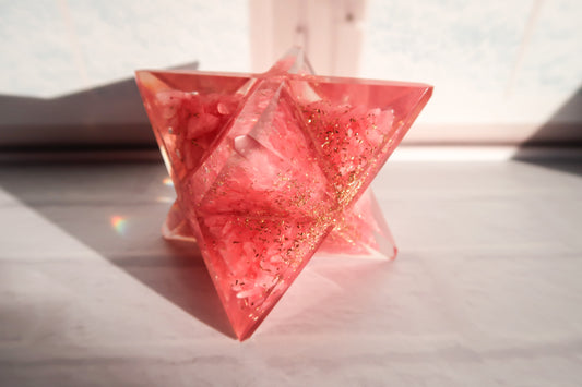 Rose Quartz Orgone Merkaba Star