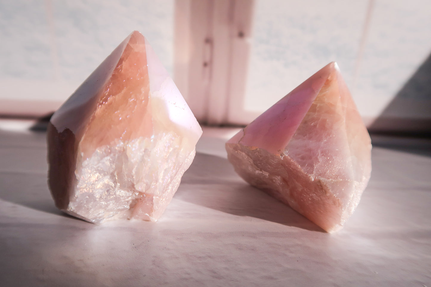 AURA Rose Quartz Crystal Polished Points