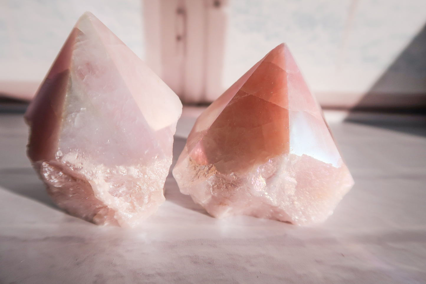 AURA Rose Quartz Crystal Polished Points