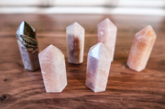 Small Pink Amethyst Towers