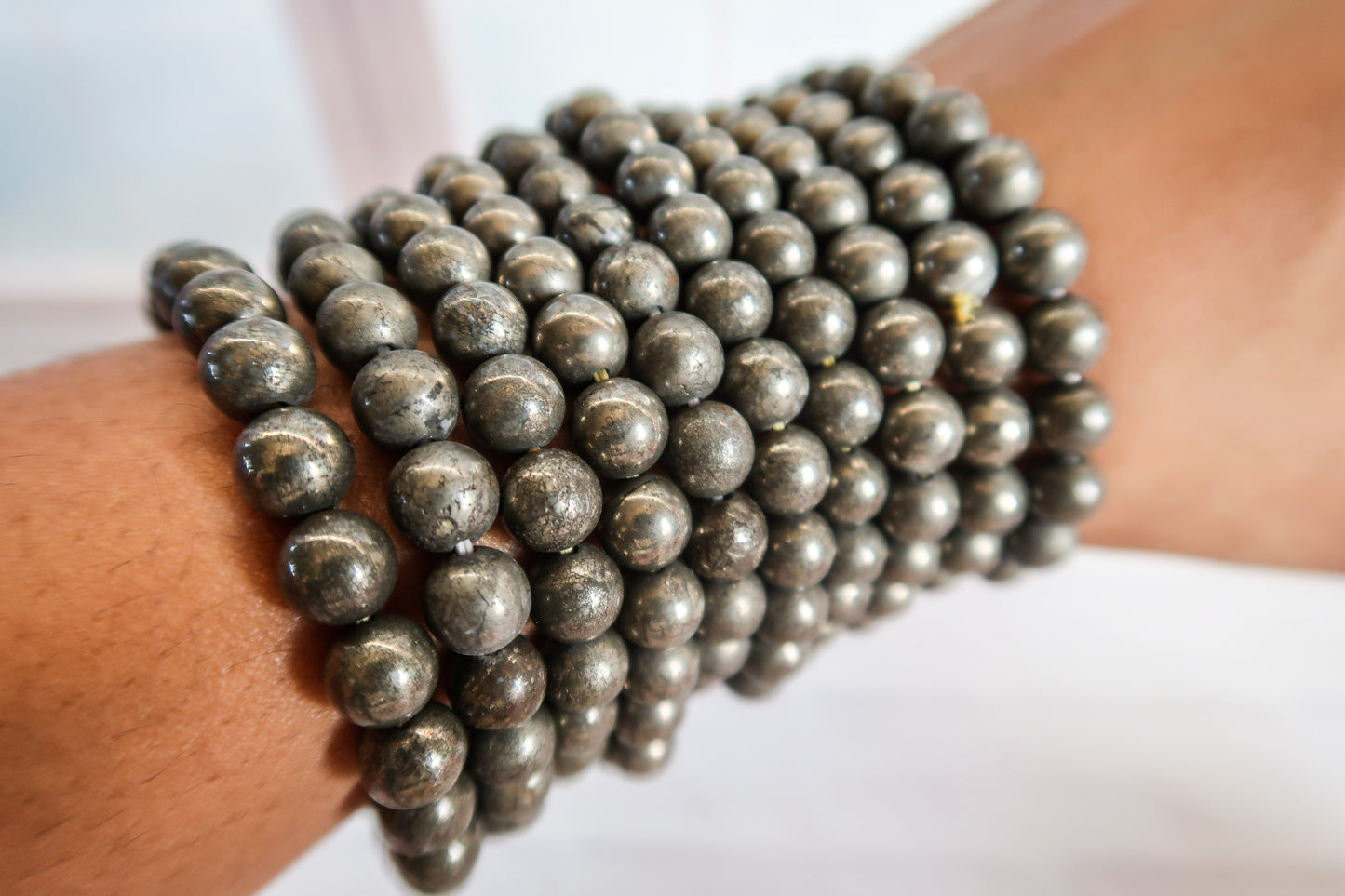 Pyrite Beaded Bracelet