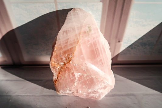 Rose Quartz Rough with Polished Top