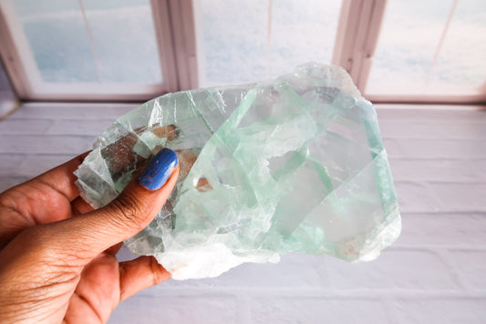 Polished Green Fluorite Slab