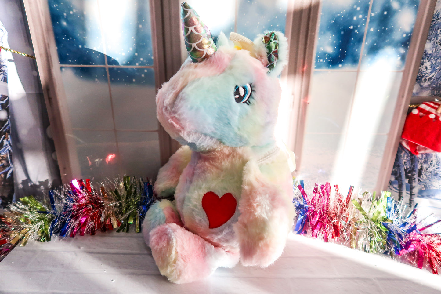 Plushie Heart Unicorn Backpack - Blue