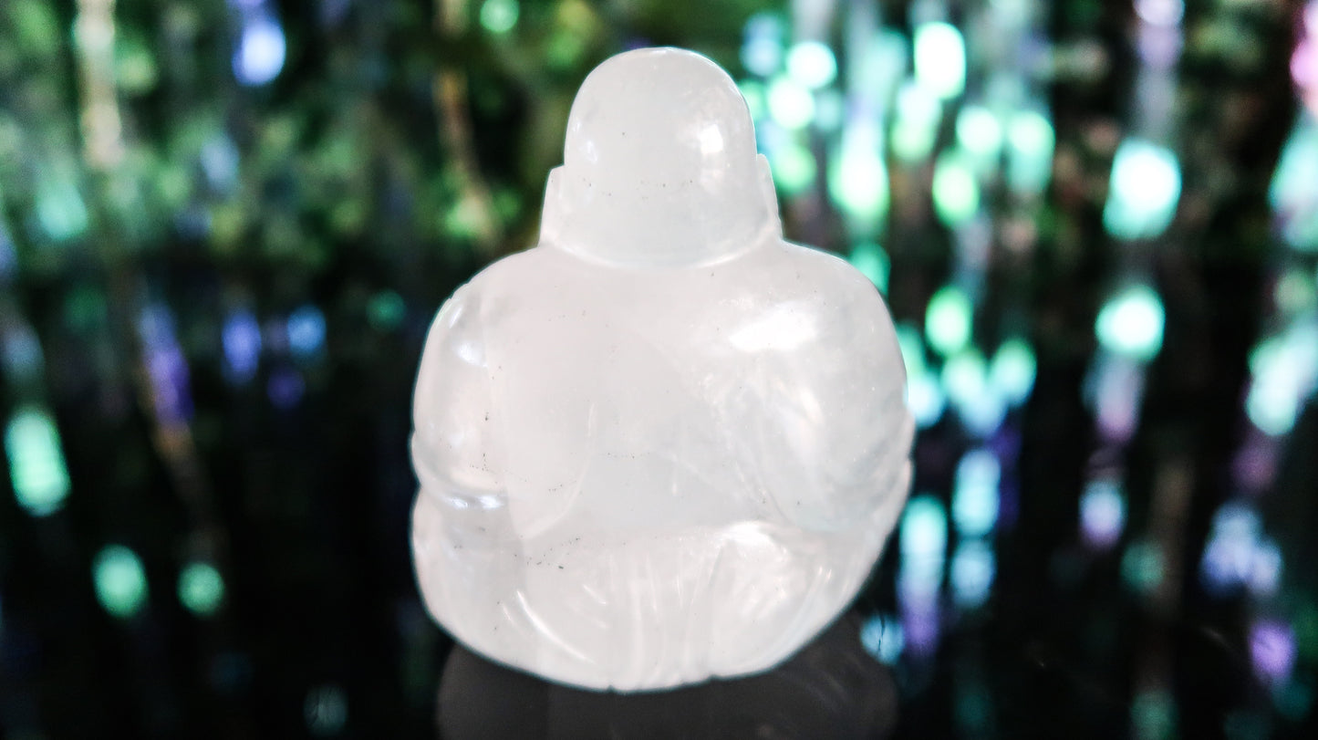 Clear Quartz Happy Buddha Carving