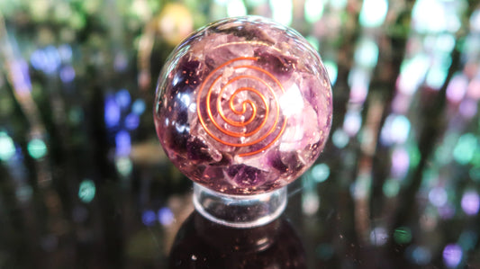 Amethyst Orgone Gemstone Sphere