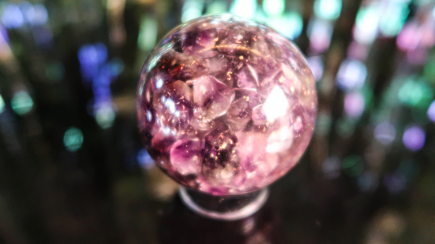 Amethyst Orgone Gemstone Sphere