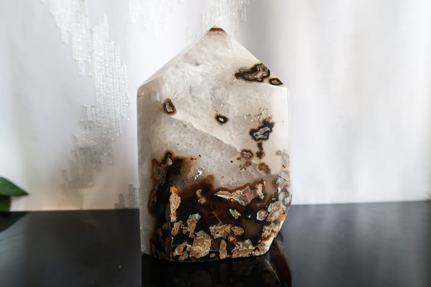 Large Agate Tower with Amethyst