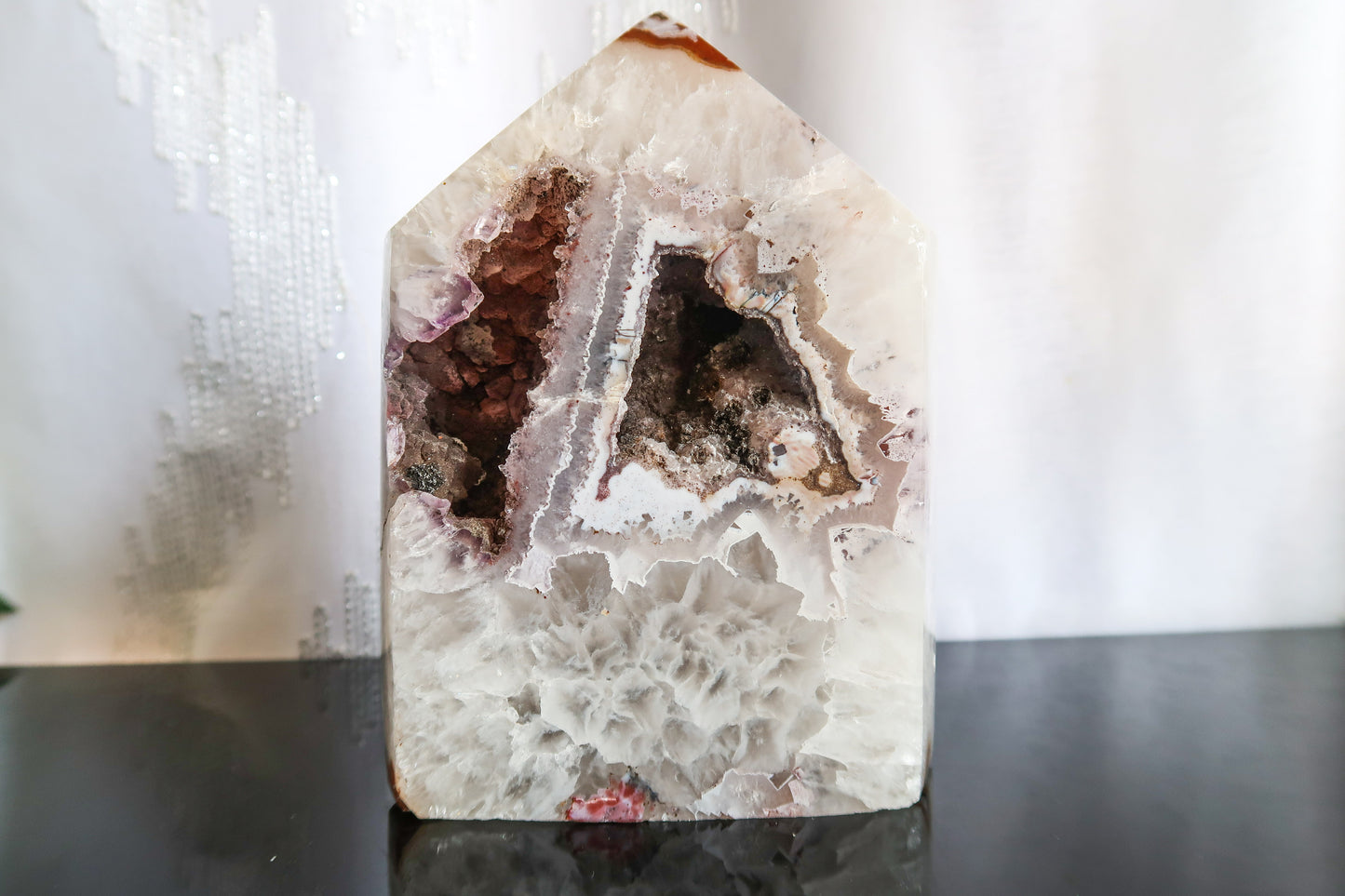 Large Agate Tower with Amethyst