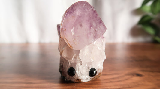 Cute Amethyst Cluster Carved Hedgehog