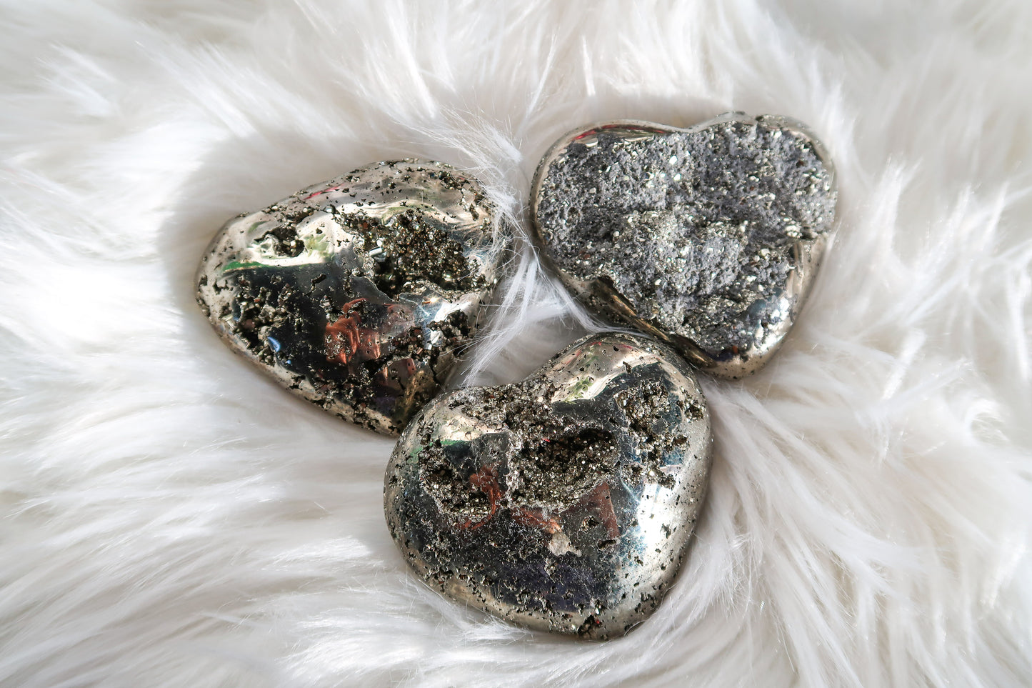 Druzy Pyrite Hearts