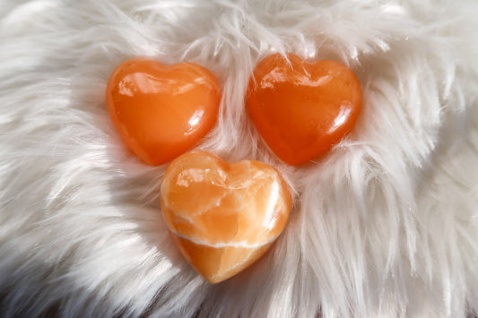 Orange Calcite Heart