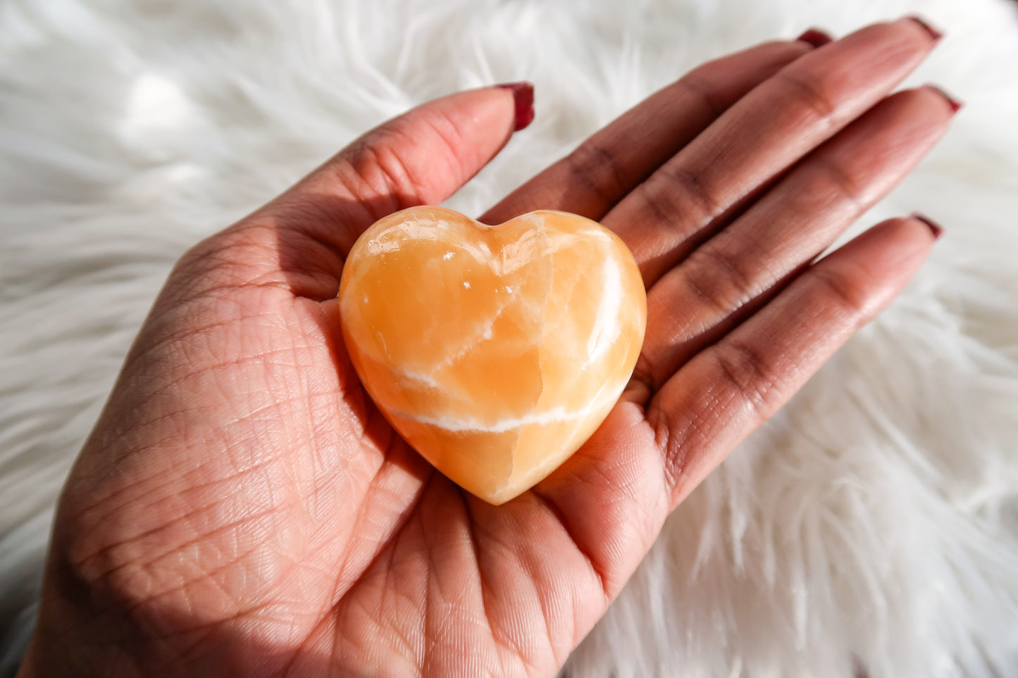 Orange Calcite Heart