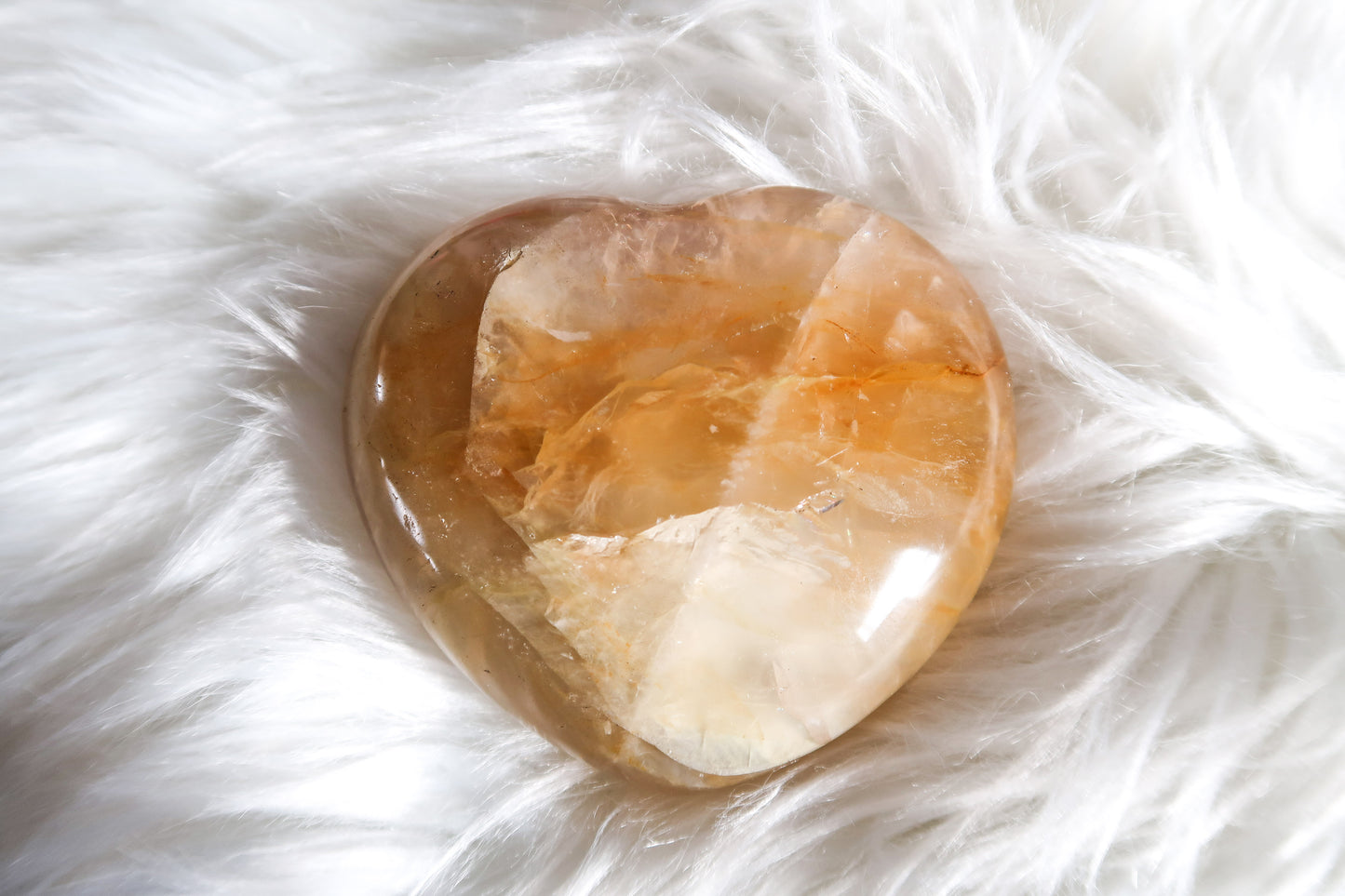 Golden Healer Quartz Crystal Heart