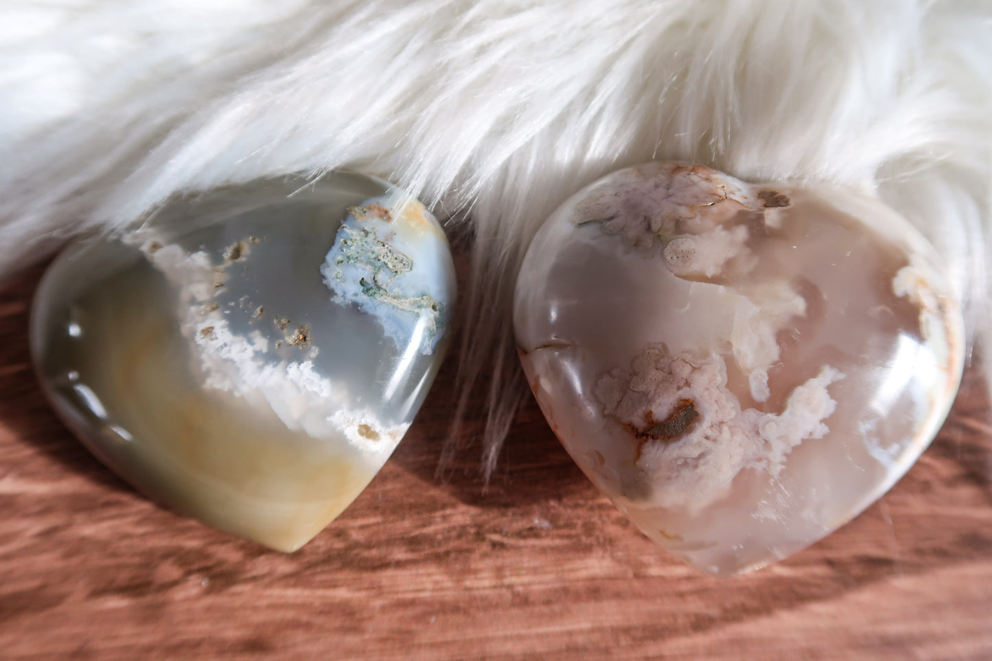 Flower Agate Hearts