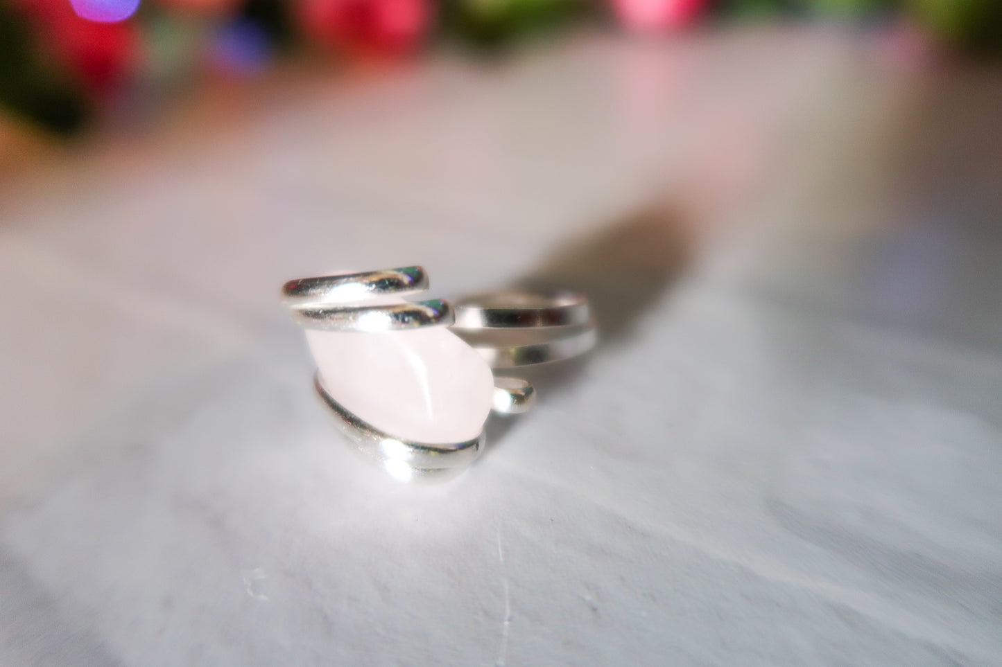 Crystal Rings with Unique Silver Band Design