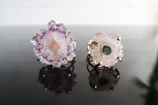 Amethyst Stalactite Slice Statement Ring