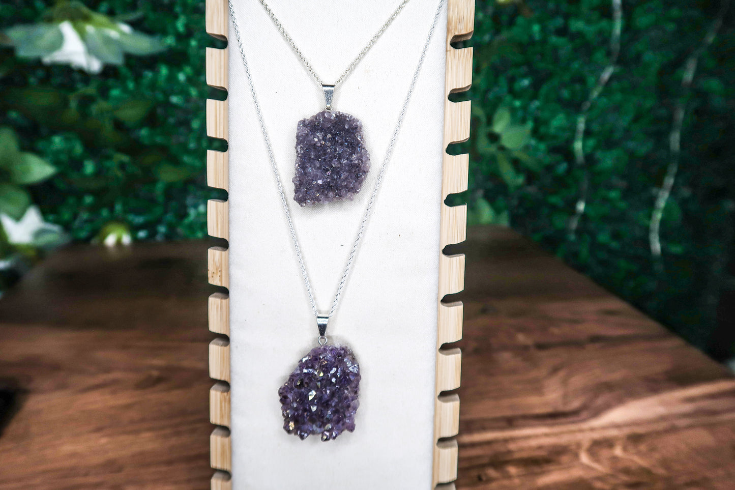 Aura Amethyst Cluster Necklaces