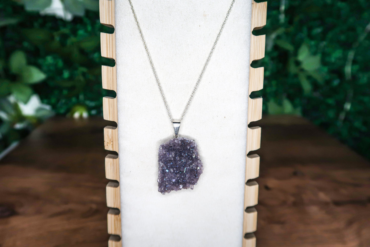 Aura Amethyst Cluster Necklaces