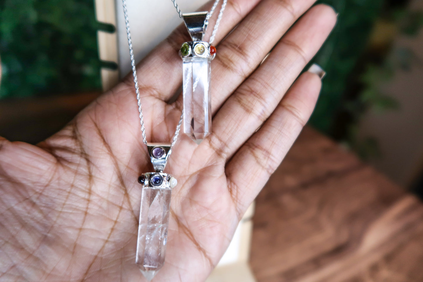 Clear Quartz Chakra Pendant Necklace