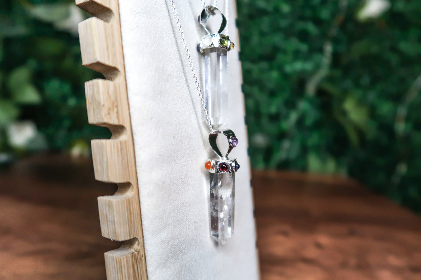 Clear Quartz Chakra Pendant Necklace