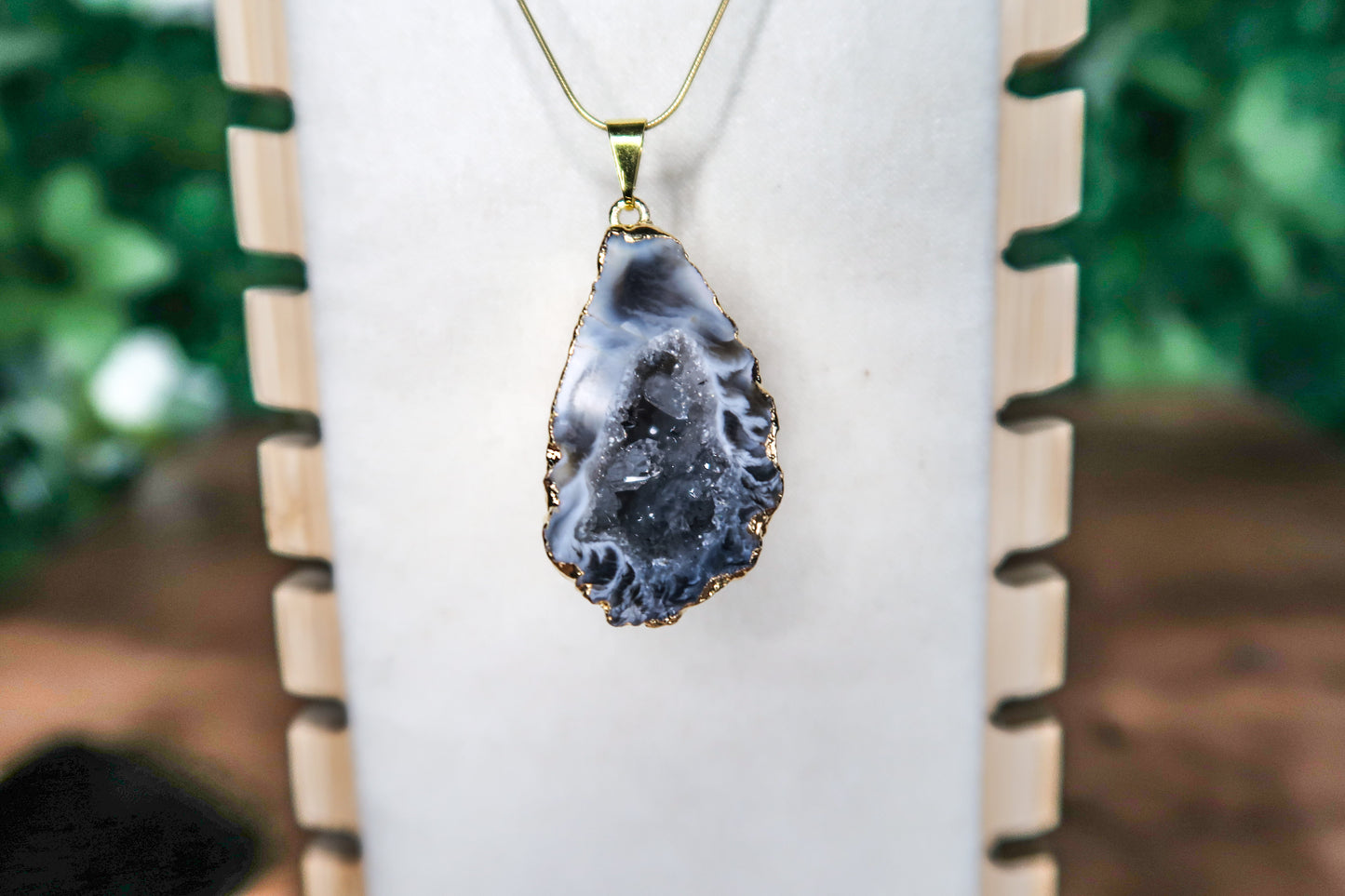 Geode Agate with Druzy Necklace