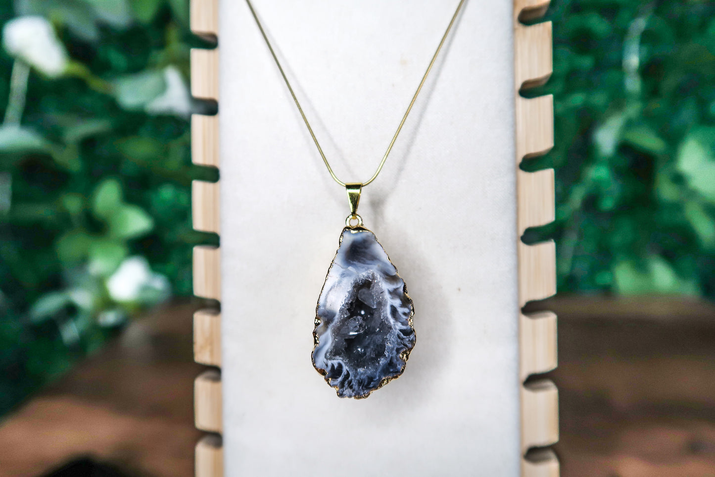 Geode Agate with Druzy Necklace